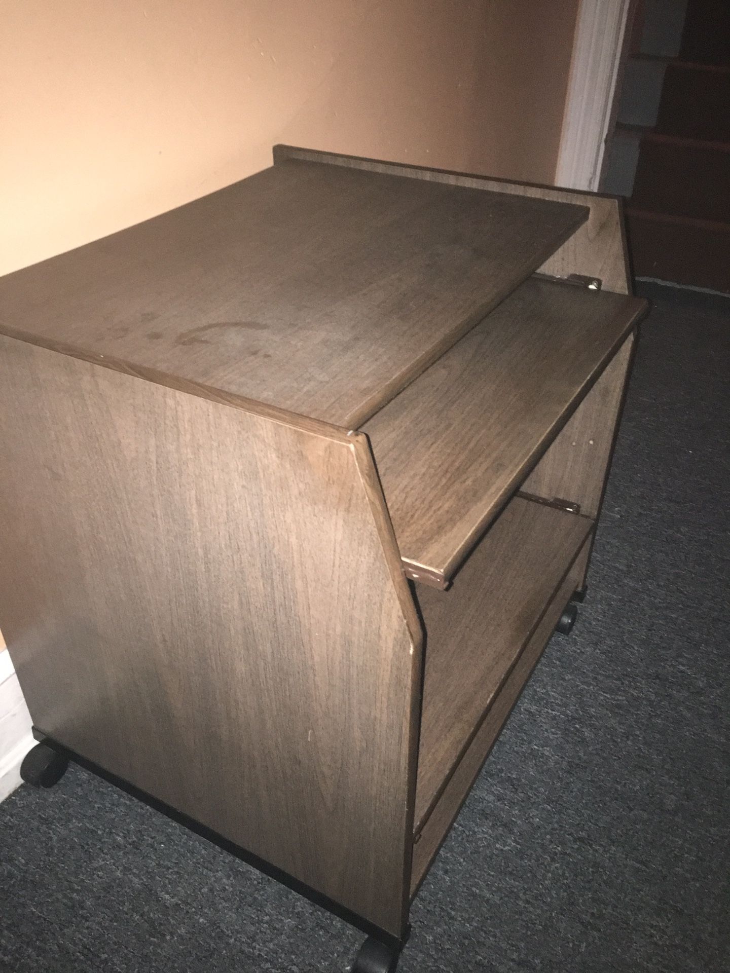 Wooden computer desk