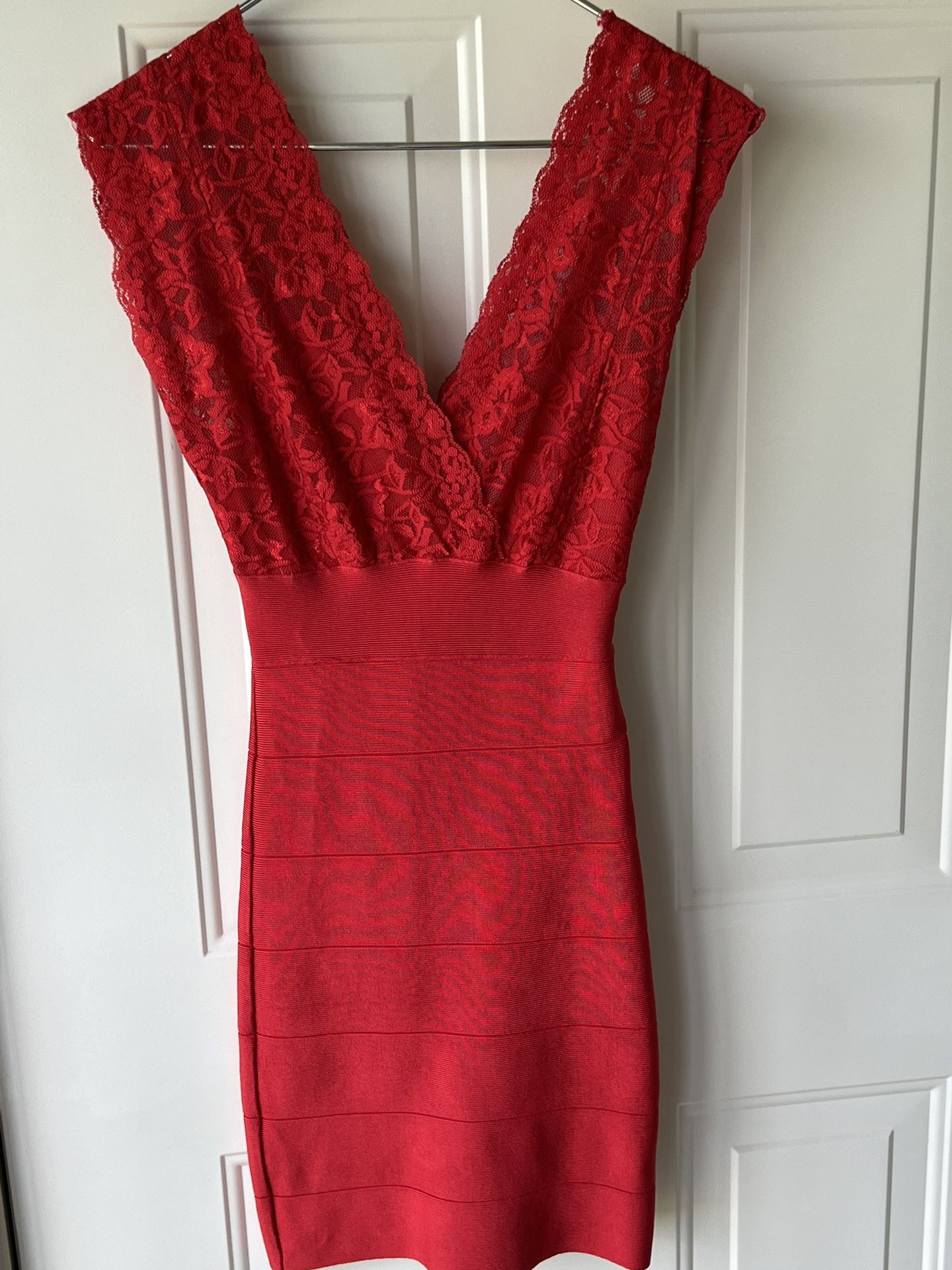 Bebe red mini dress size s