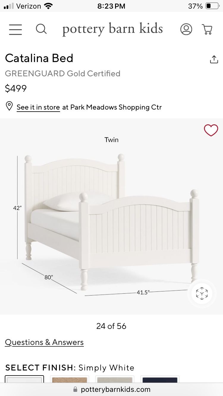 Pottery Barn Twin Bed