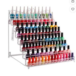 Set Of 5 Mounted 8 Tier Metal Shelf Nail Polish Wall Rack Essential Oils Perfume Table Top Organizer Display Stand by Dazone