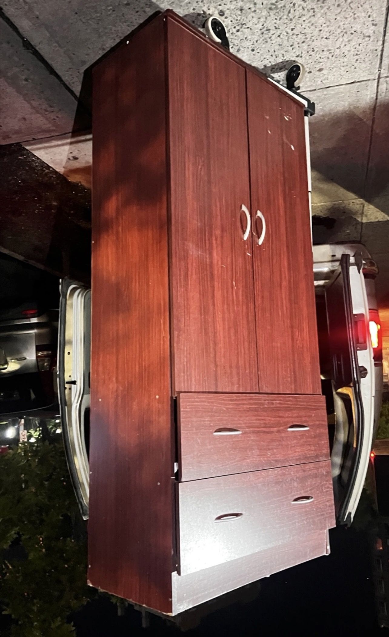 Wooden Armoire with Drawers