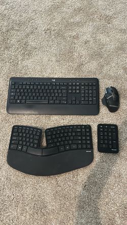 Microsoft Sculpt Ergonomic Wireless Desktop Keyboard+ Logitech Keyboard With Mouse 