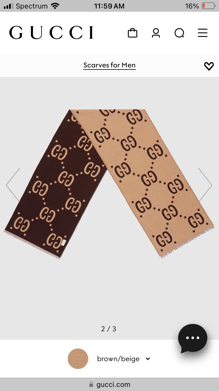 New Men’s Wool Gucci Scarf $222