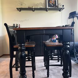 Bar Height Dining Room Table and 4 Chairs