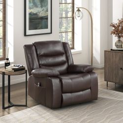 Brand New Brown Faux Leather Power Lift Reclining Chairs (37.5 x 38.5 x 40.5H)