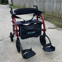 ELENKER All Terrain 2in1 Shock Absorbing Rollator Walker