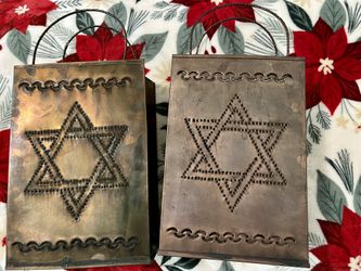Vintage Metal Rustic Star Candle Holder 2 Lanterns