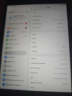 Ipad 9th Gen mk663ll/a