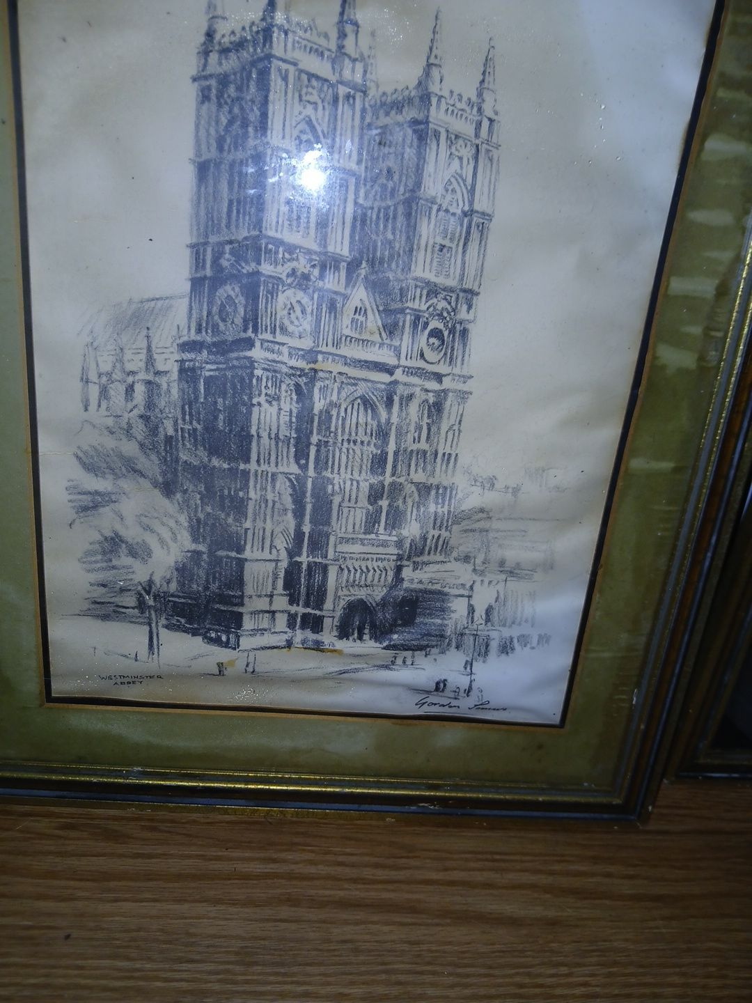 Old vintage prints/ lithographs with frames