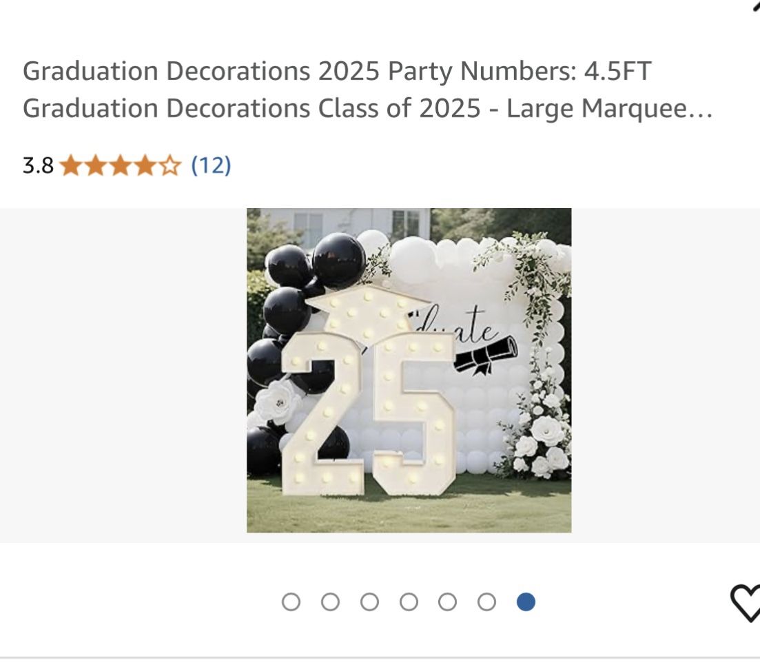 LARGE LIGHTING NUMBERS FOR “25” for GRADUATES, ANNIVERSARIES, BIRTHDAYS!!!