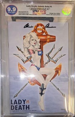 2017 Lady Death #1 Signed Comic 9.9. EGS not CGC.