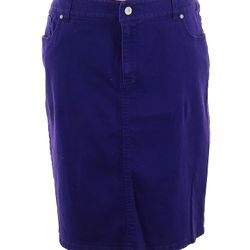 Chico’s Denim Skirt Size S (1,5) pencil Workwear Classic Purple Casual