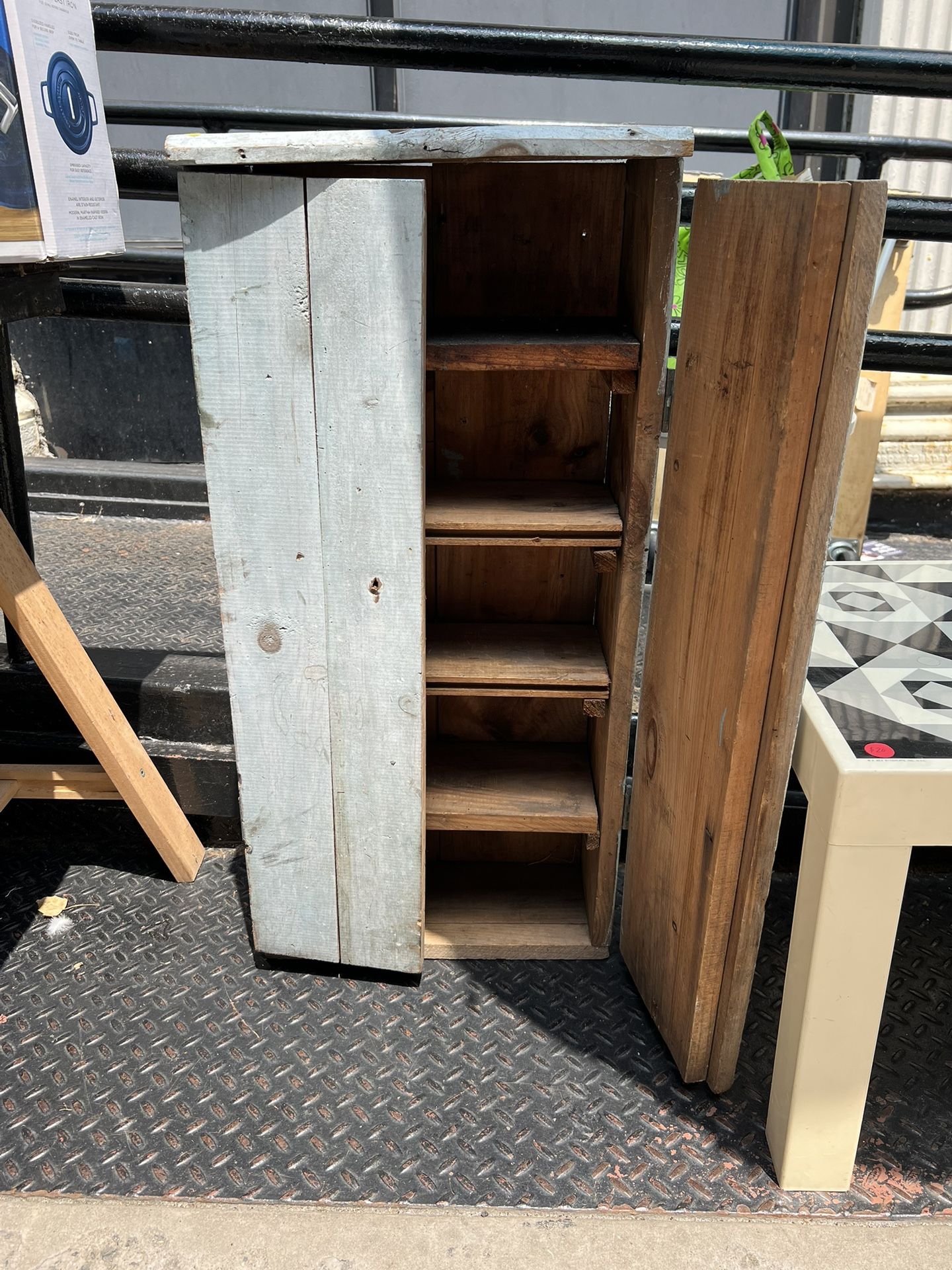 Small Distressed Wood Cabinet