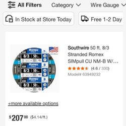 8/3 Romex 50 Ft