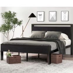 Full Size Bed Frame Wood And Metal 
