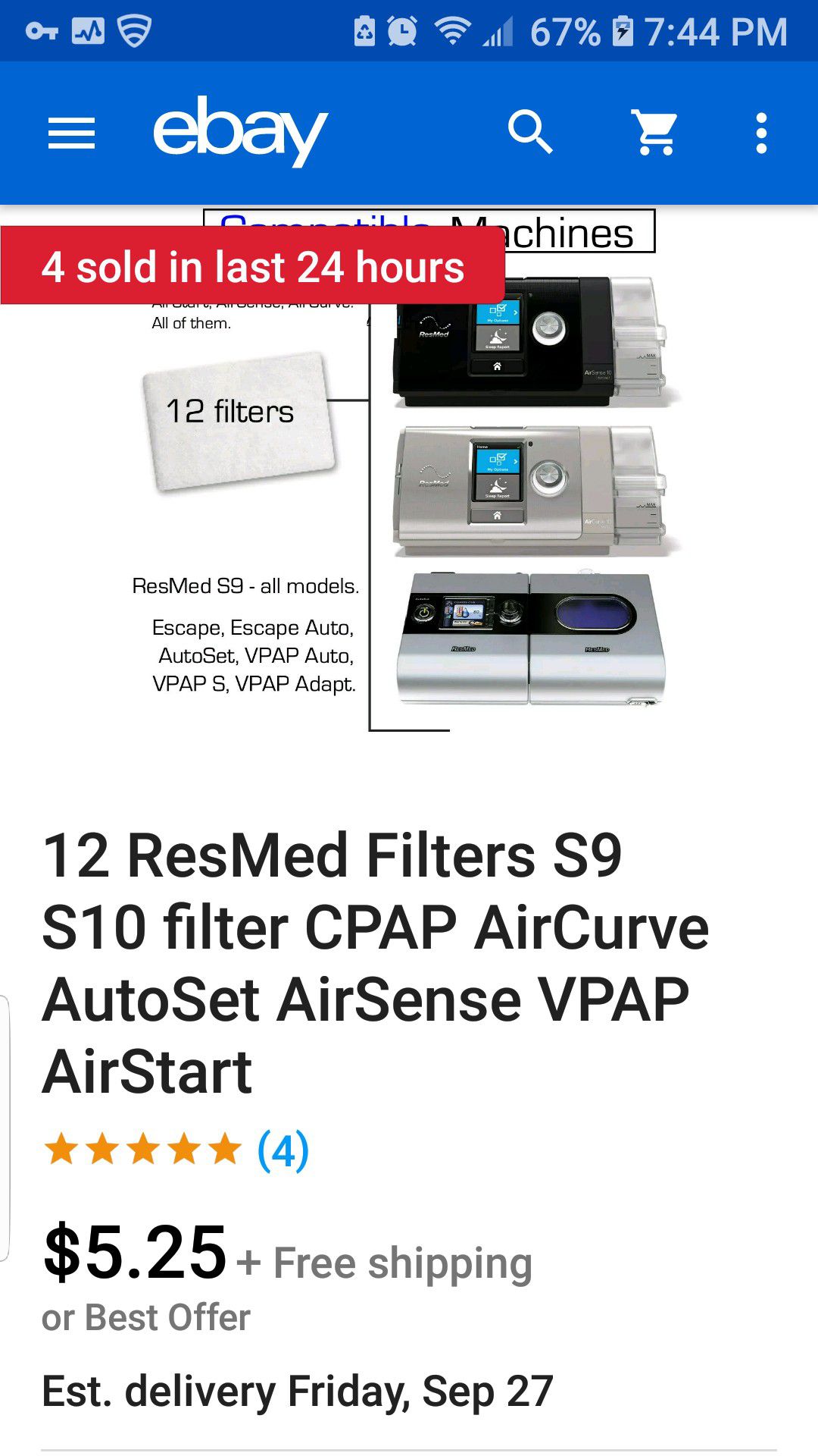 Resmed filter's for CPAP Machine