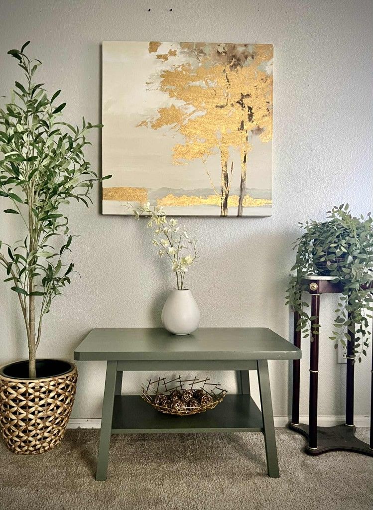 Sage green modern coffee table