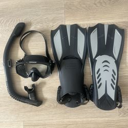 Odoland Black Adult Snorkel Set