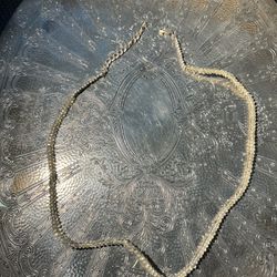 Sterling Silver And Clear Crystal Necklace 