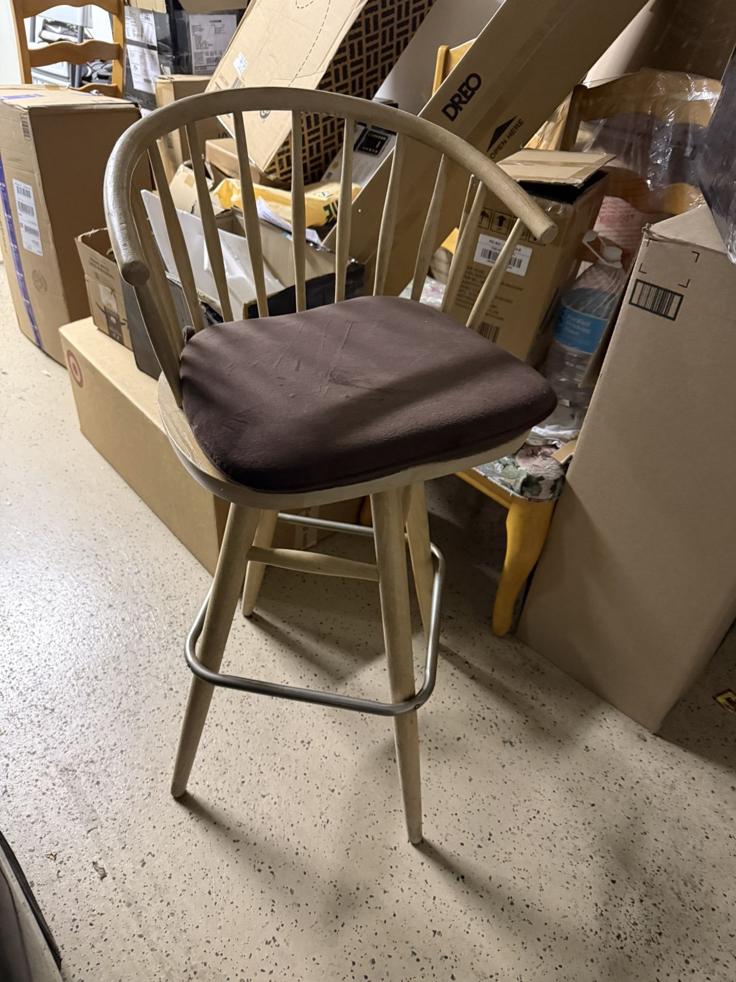 MOVING SALE - 2 Wooden Cushioned Barstools