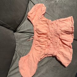Pink Smocked Ruffle Crop Top