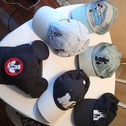 Walt Disney Authentic Lot Of Mickey Mouse And 1 Minnie Mouse Hat Collection 