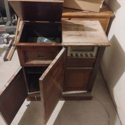 Old Record And Radio Cabinet