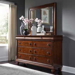 Brand New in Box 8 Drawer Dresser,  rustic cherry , high quality
