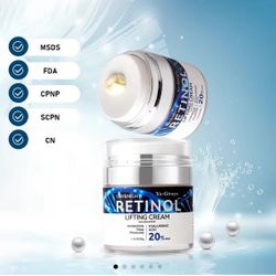 1月8日下午8:18 Yo-Givaya Retinol Lifting Face Cream with 20% Hyaluronic Acid Dual-Use Moisturizer for Day & NightHydration and Lifting 1.76 oz/50g