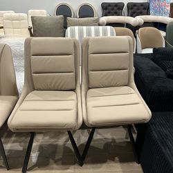 Set of 2 Luxury Dining Chair 360° Swivel High Back Dining Room Chair Armless AU