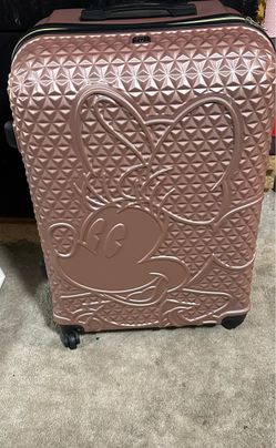 Large rose gold Minnie mouse luggage