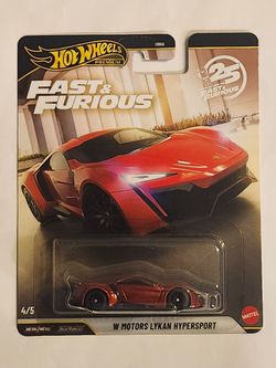 HOT WHEELS PREMIUM. METAL/METAL REAL RIDERS. 25 YEARS OF FAST & FURIOUS. W MOTORS LYKAN HYPERSPORT.