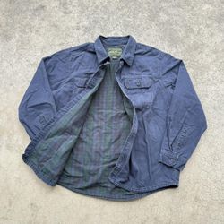 Eddie Bauer Canvas Flannel Lined Workwear Longsleeve Button Up Shirt 