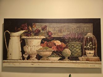 Large āFleurs de Parisā Canvas Wall Art ($30)