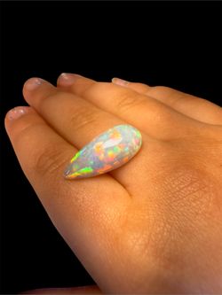 4.7 Carat Natural Ethiopian Welo Opal Pear Cabochon