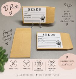 Seed Saving Envelopes 10 Pack