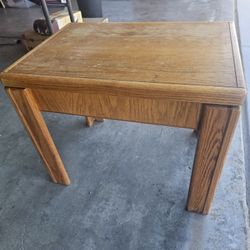 Solid Oak Vintage End Table / Nightstand