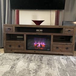 TV Stand, Electric Fire Place 