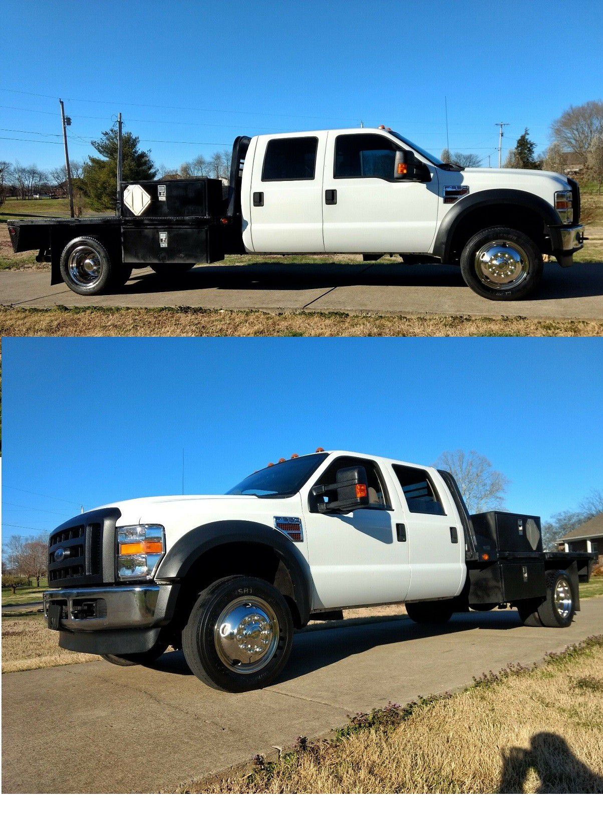 F550 Power stroke Diesel Crew4x4 - ford - Dually - 4x4 with Custom Flatbed Dually Crew Aftermarket Deleted DPF and EGR for better MPG