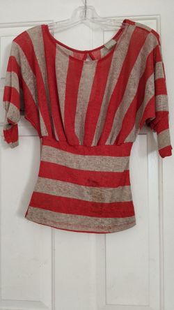 Orange & tan stripped shirt