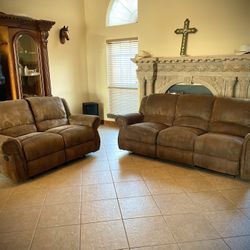 Ranch Style Recliner Couch Set