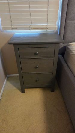 Pair of 2 IKEA Hemnes nightstand 3 drawer, black brown wood
