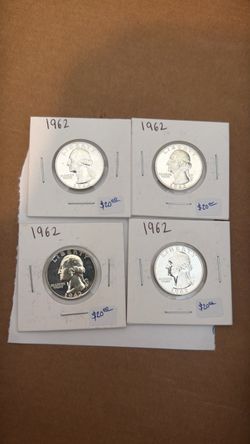 Proof 1962 Washington Silver Quarters – Lot of 4