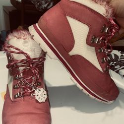 Timberland Pink Leather Boots Size 7