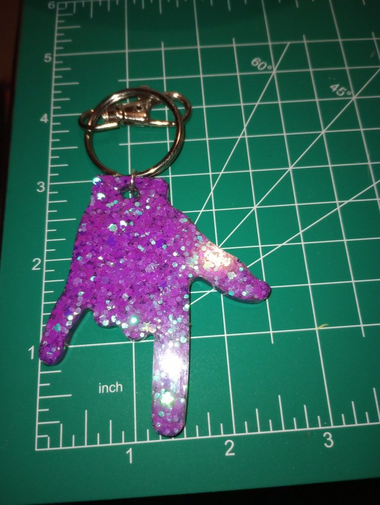 Handcrafted I Love You Resin Key Chain