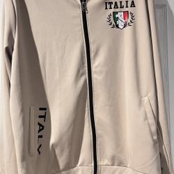 New Cream ITALIA Lightweight Zip-Up Sweatshirt 🇮🇹 