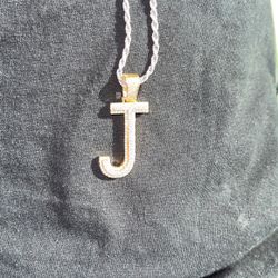 10k Vvsi2 Diamond J Pendant