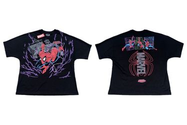 Marvel The Amazing Spiderman Black T Shirt Mens XL New 2 Sided Tee