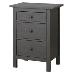 HEMNES 3-drawer chest, dark gray stained