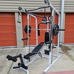 Marcy Smith Machine Home Gym w Weights FIRM PRICE. DELIVERY AVAIL. READ BELOW. for Sale in Houston TX OfferUp